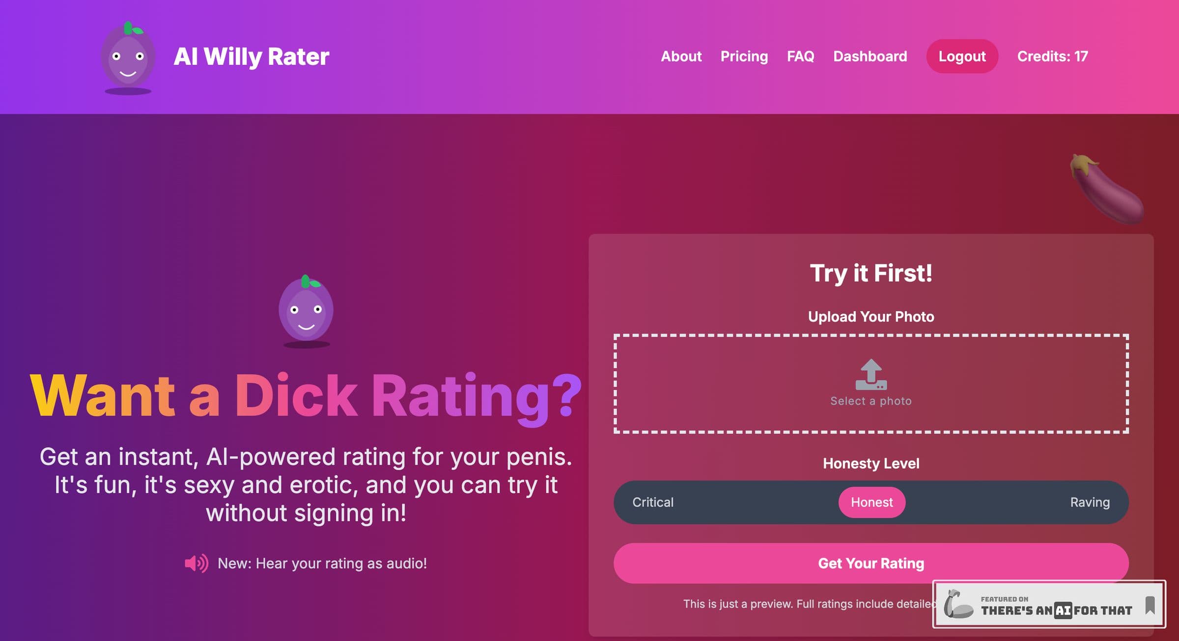 AI Willy Rater screenshot 1