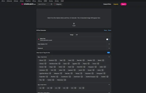CreatePorn.com screenshot 2